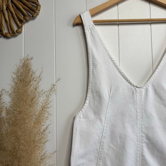 Free People dress mini denim skirtall one piece skirt overalls Medium cotton - Picture 4 of 8